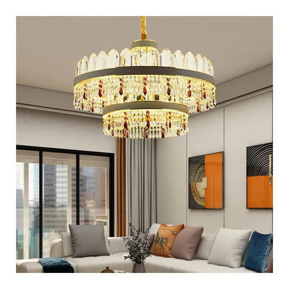 LED LED Pollux Luster s diaľkovým ovládaním, 300 W, 75 cm zlata, priemer kryštálov.