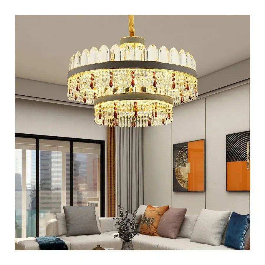 LED LED Pollux Luster s diaľkovým ovládaním, 300 W, 75 cm zlata, priemer kryštálov.