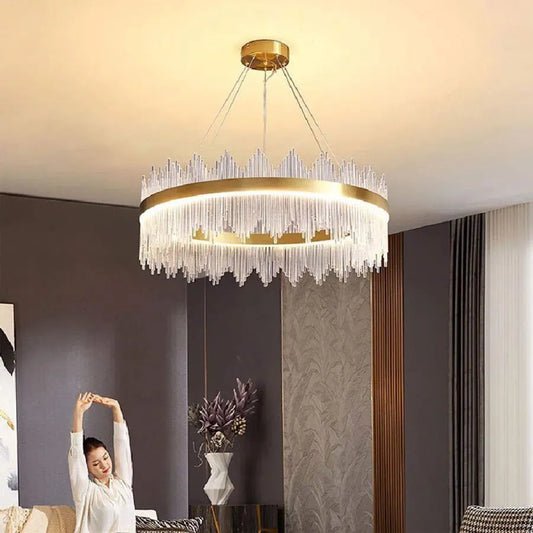 LED luster s diaľkovým ovládaním LAZARO 63W SMOLNÉ GOLD