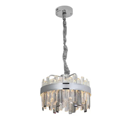 Luster s krištáľovými LED s diaľkovým ovládaním Melvin 112W Smotable Priemer 50 cm striebro