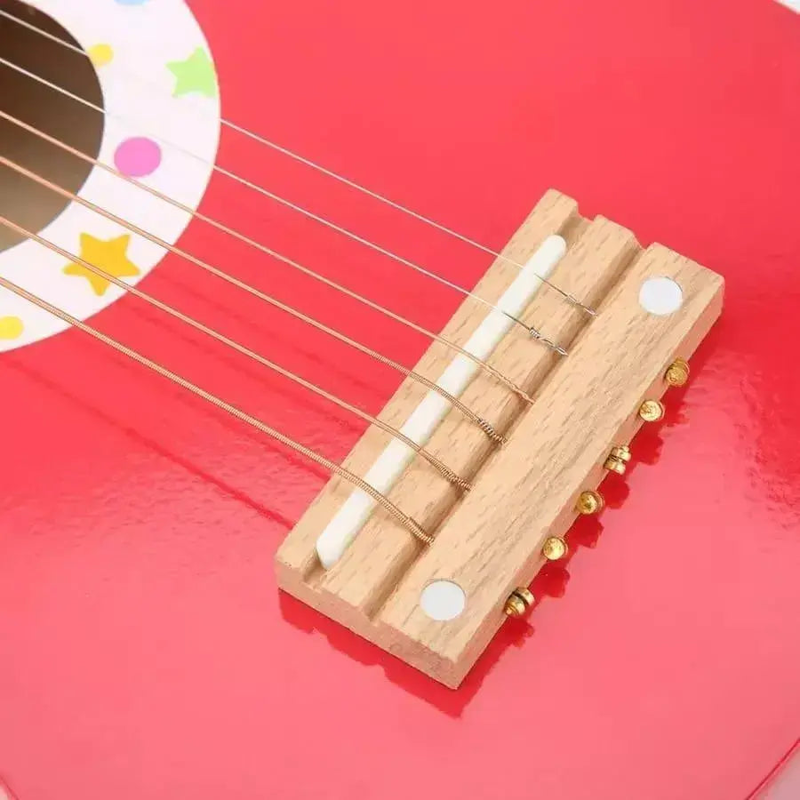 Drevená gitara pre deti, viacfarebné, drevo