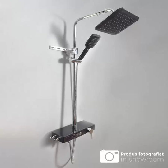 Sprchový stĺp LCD displej Nerezová oceľ Čierna Strieborná SJG/006 Batérie a sprchové stĺpy Predvolený názov Alessandro Design