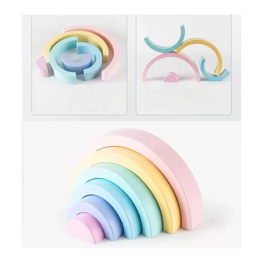 Dúhová pastel z dreva so 6 kusmi