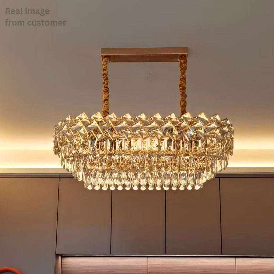Crystal Crydelabru Windsor Regalis 10x E27, priemer 85 cm, lesklé zlato, nastaviteľná výška