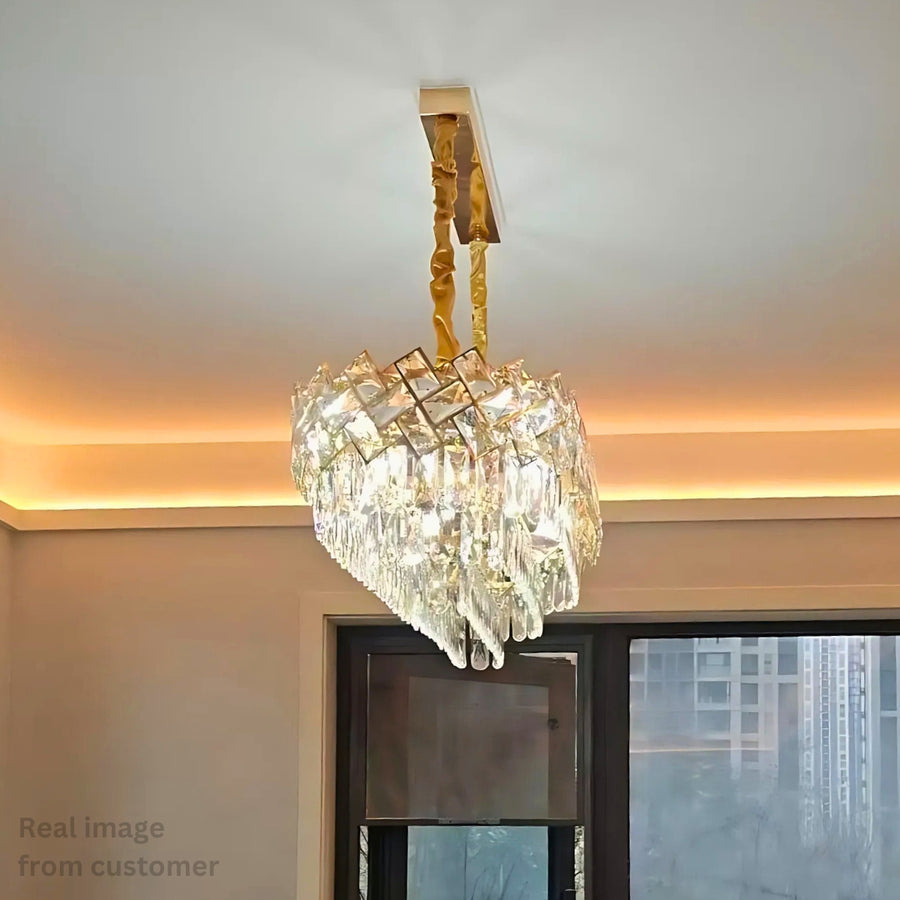 Crystal Crydelabru Windsor Regalis 10x E27, priemer 85 cm, lesklé zlato, nastaviteľná výška
