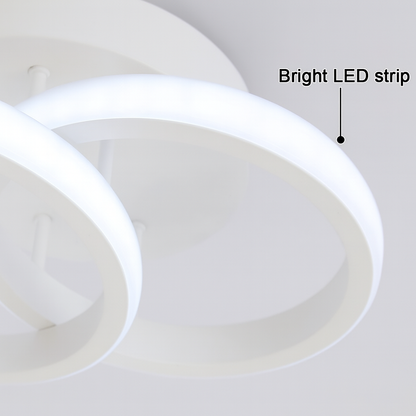 LED luster VERTEX CIRCULA 22W, 2 kruhy, kovové rámy, studené/teplé/neutrálne svetlo, biela