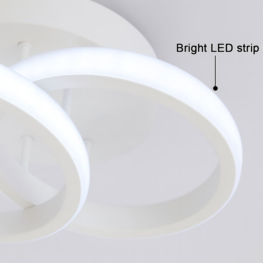 LED luster VERTEX CIRCULA 22W, 2 kruhy, kovové rámy, studené/teplé/neutrálne svetlo, biela