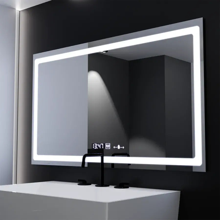 Obdĺžnikové LED zrkadlo 120x70cm Radiant Motionglow Sensor Marcello Clock Defrition System & Smoteble Therometer