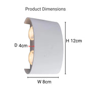 Fantázia aplikuje exteriér a interiér LED, 4 zdroje x 1w, IP65, kovové, biele, 3000K