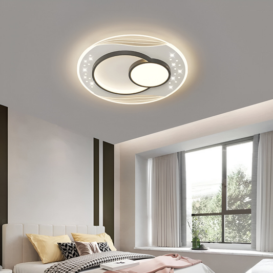 LED túžba s diaľkovým ovládaním velura Serpenta, 125W, 3 kruhy, studené/horúce/neutrálne svetlo, nestabilné, čierne