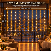 Vianočná inštalácia LED svetelnej záclony, teplé svetlo, 300 x 200 cm, 192 LED