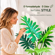 Umelá rastlina typu filodendron, 6 listov, 120 cm, zelená