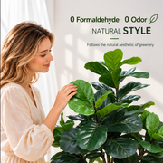 Umelá rastlina Strom Typ Ficus, 180 cm, Zelená, s črepníkom