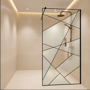 VELIA Walk-In sprchová zástena, 100 x 195 cm, kov, priehľadná a čierna