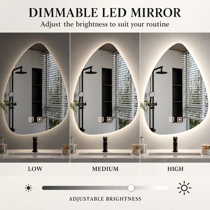 Organické LED zrkadlo 40x60cm, studené svetlo, Demister System, Stmievateľné