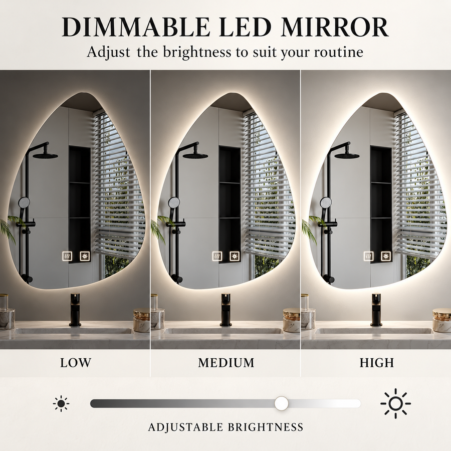Organické LED zrkadlo 60x80cm, studené svetlo, Demister System, stmievateľné