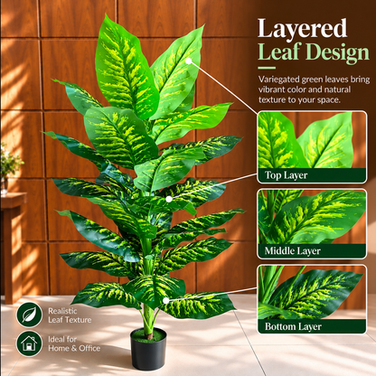 Umelá rastlina typ Dieffenbachia, 150 cm, zelená