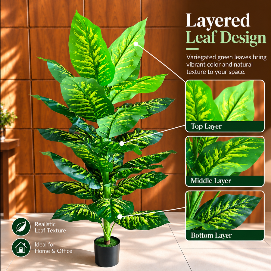 Umelá rastlina typ Dieffenbachia, 150 cm, zelená