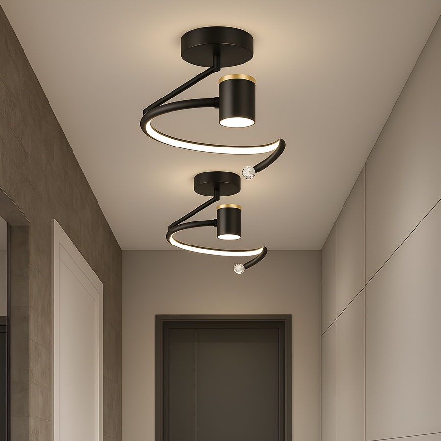 LED luster, 34W, Priemer 24cm, Studené/Teplé/Neutrálne svetlo, Čierny