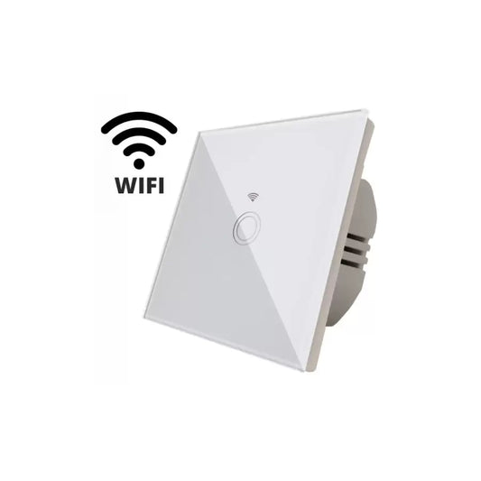 Jednoduchý dotykový spínač Wi-fi zabezpečené biele sklo