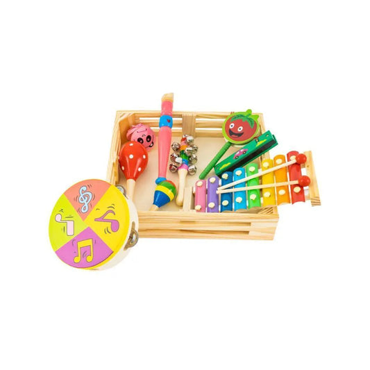 Creative Game Box s hudobnými nástrojmi, 8 kusov, drevo