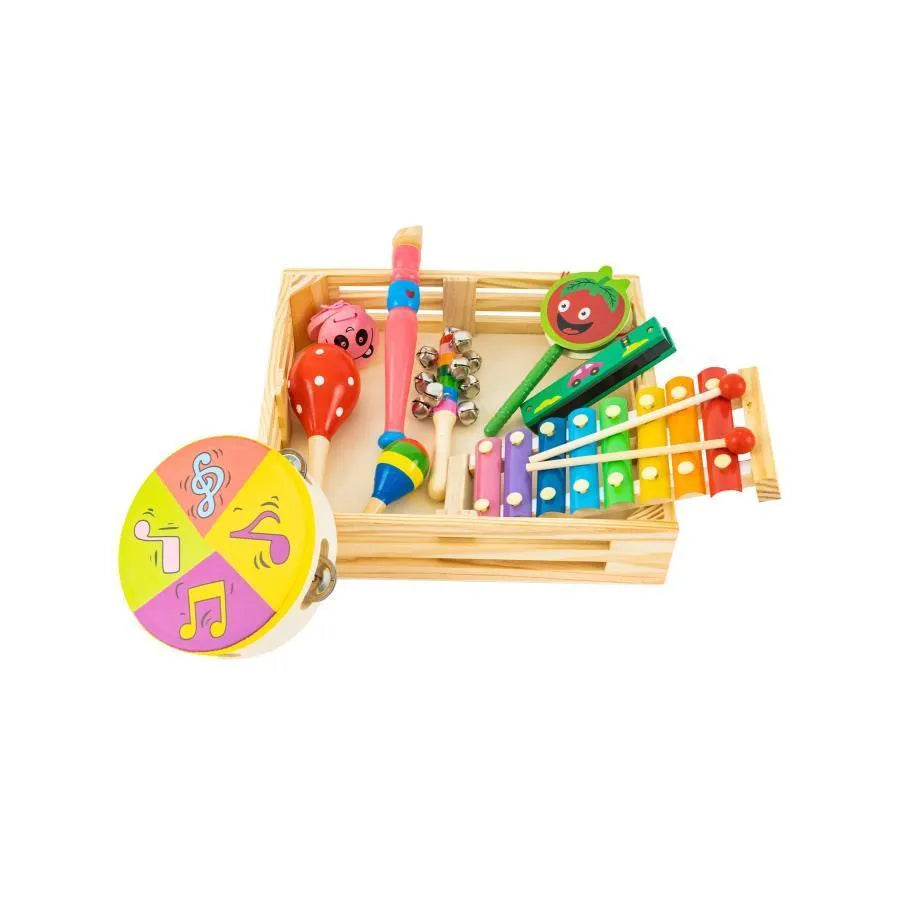 Creative Game Box s hudobnými nástrojmi, 8 kusov, drevo
