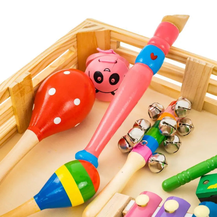 Creative Game Box s hudobnými nástrojmi, 8 kusov, drevo