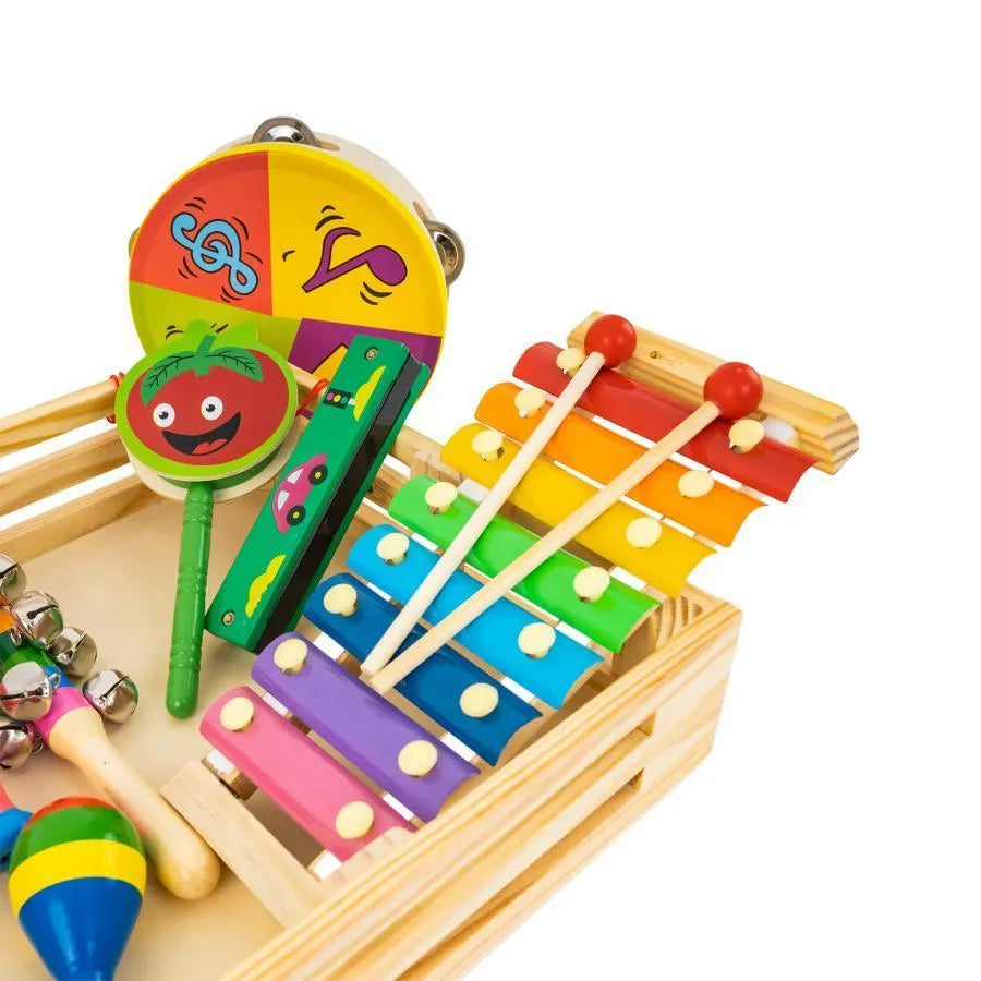 Creative Game Box s hudobnými nástrojmi, 8 kusov, drevo