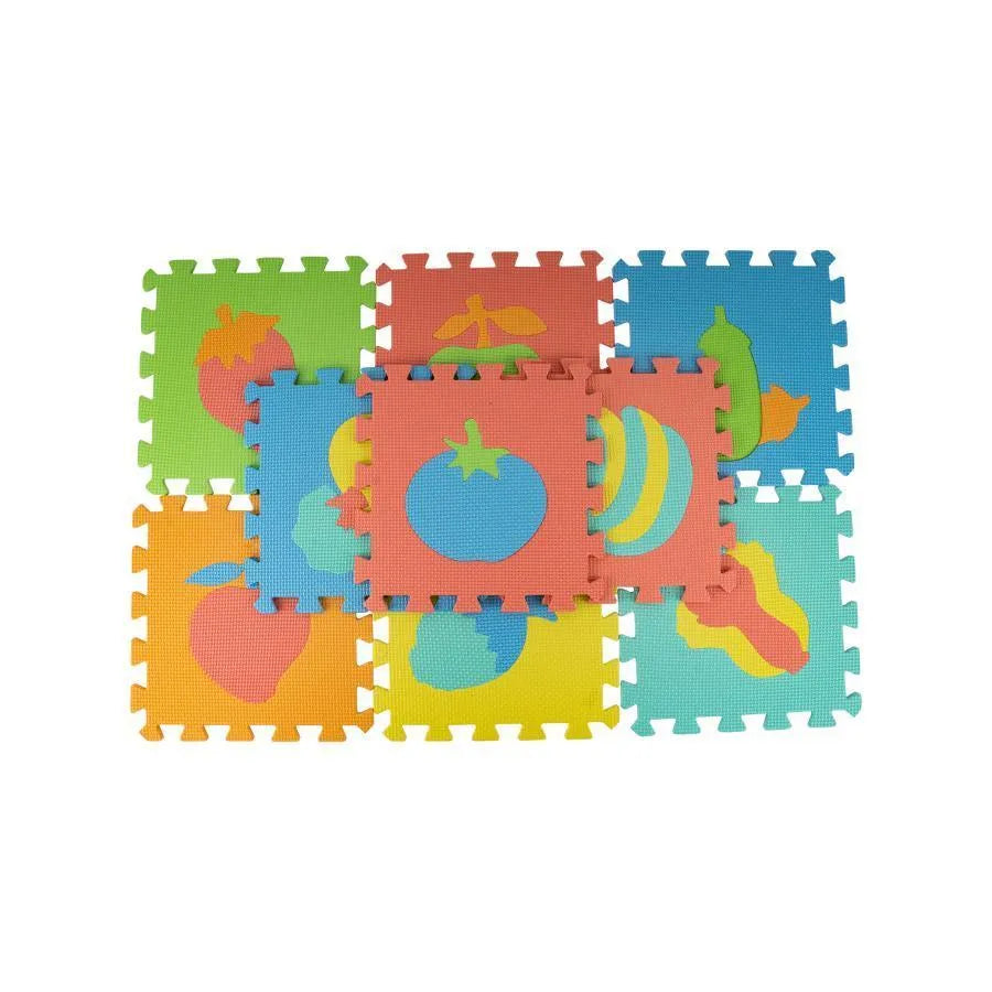Interaktívny herný koberec s ovocím typu puzzle, 10 kusov, pena
