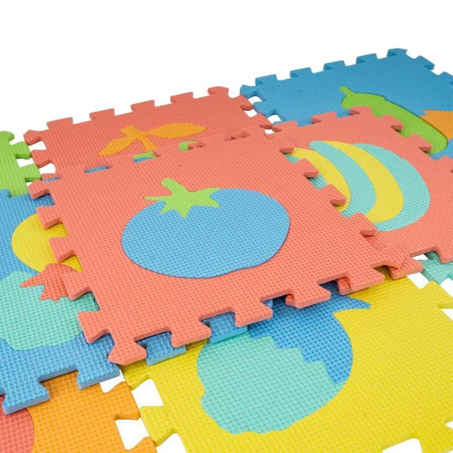 Interaktívny herný koberec s ovocím typu puzzle, 10 kusov, pena