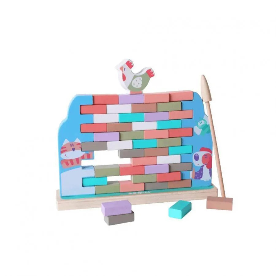 Hra 3D puzzle s domácimi, viacfarebnými drevenými zvieratami