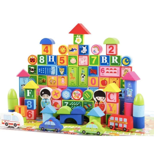 Hra puzzle na objavenie mesta, viacfarebné, drevo