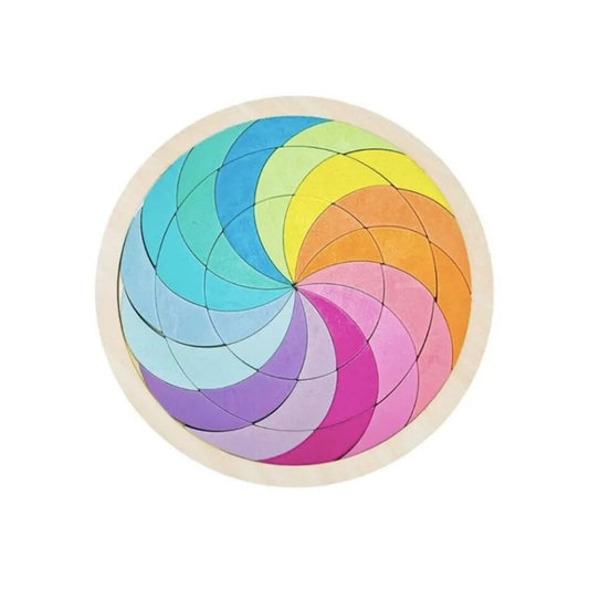 Hra s puzzle typu MANDALA Multicolora, 45 kusov, drevo