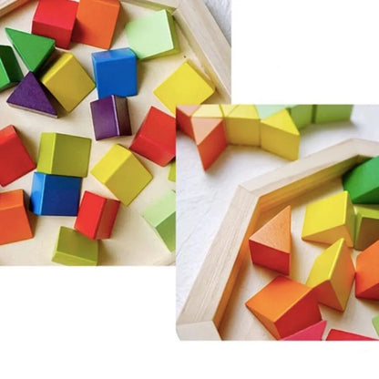 Hra s puzzle typu MANDALA Multicolora, 45 kusov, drevo