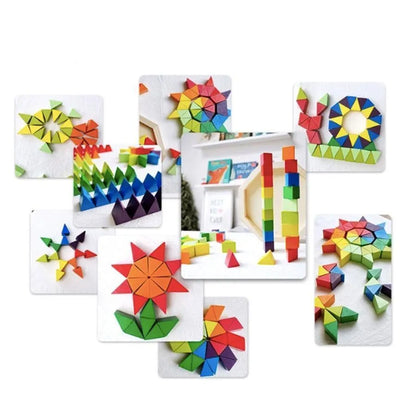 Hra s puzzle typu MANDALA Multicolora, 45 kusov, drevo