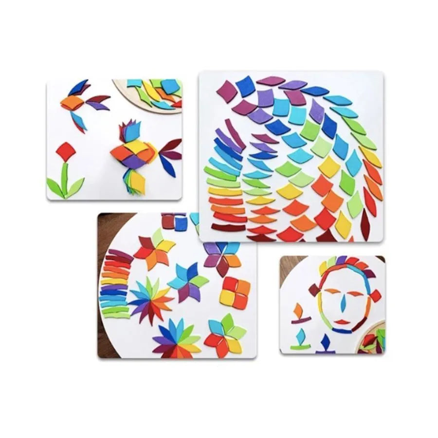 Hra s puzzle typu MANDALA Multicolora, 45 kusov, drevo