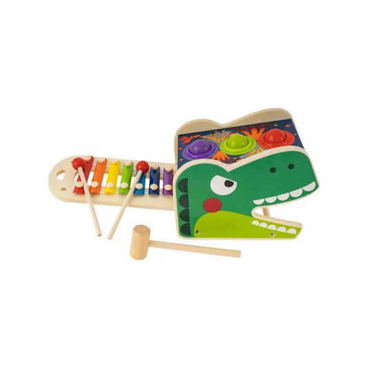 Kreatívny typ hračky Xilofón malého dinosaura, 7 kusov, drevo
