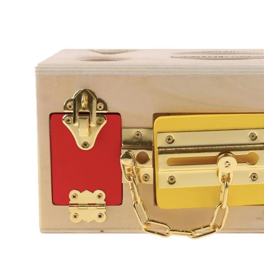 Vzdelávacia hračka Montessori Lock Cube, 5 kusov, viacfarebné, drevo