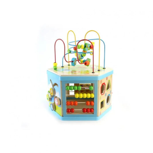 Vzdelávacie hračky Montessori Hexagonálne drevo 8 v 1, 38 cm, viacfarebné