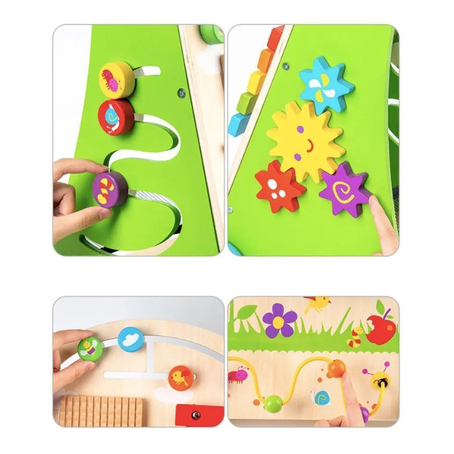 Vzdelávacie hračky Montessori Type Prelimator of aktivity, 12 kusov, viacfarebné, drevo