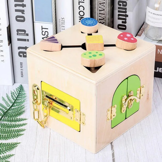 Montissori Multivori Multifultial Educative Toy Typ of Magic Lock Cube, 6 kusov, viacfarebné a kovové