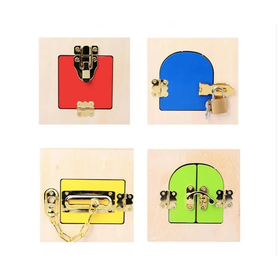 Montissori Multivori Multifultial Educative Toy Typ of Magic Lock Cube, 6 kusov, viacfarebné a kovové