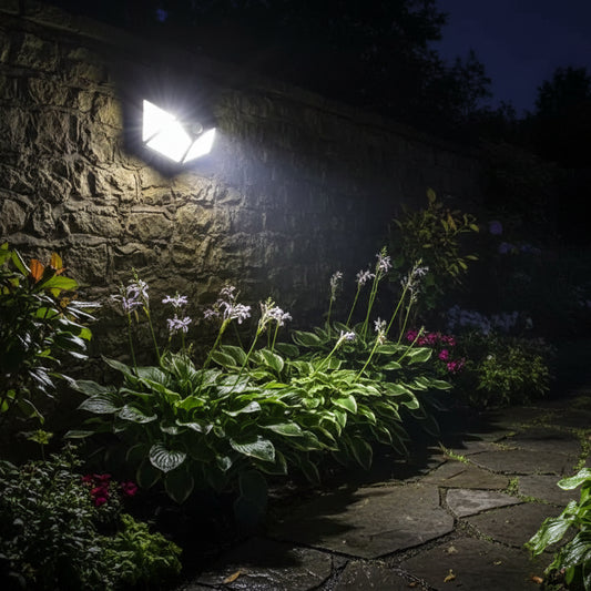 Solárna lampa so snímačom pohybu, 100 LED, 20W, IP.65, čierna