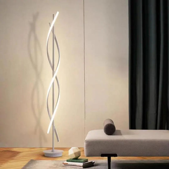 Lampadar LED Upsilon, 48W, lumina Rece/Calda/Neutra, Metal si Acril, Alb Veioze & Lampadare Default Title Alessandro Design
