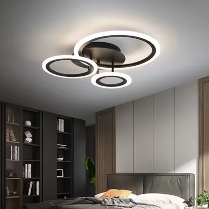 LED luster s betty diaľkovým ovládaním, 41 W, 3 kruhy, studené/horúce/neutrálne svetlo, nestabilné, čierne