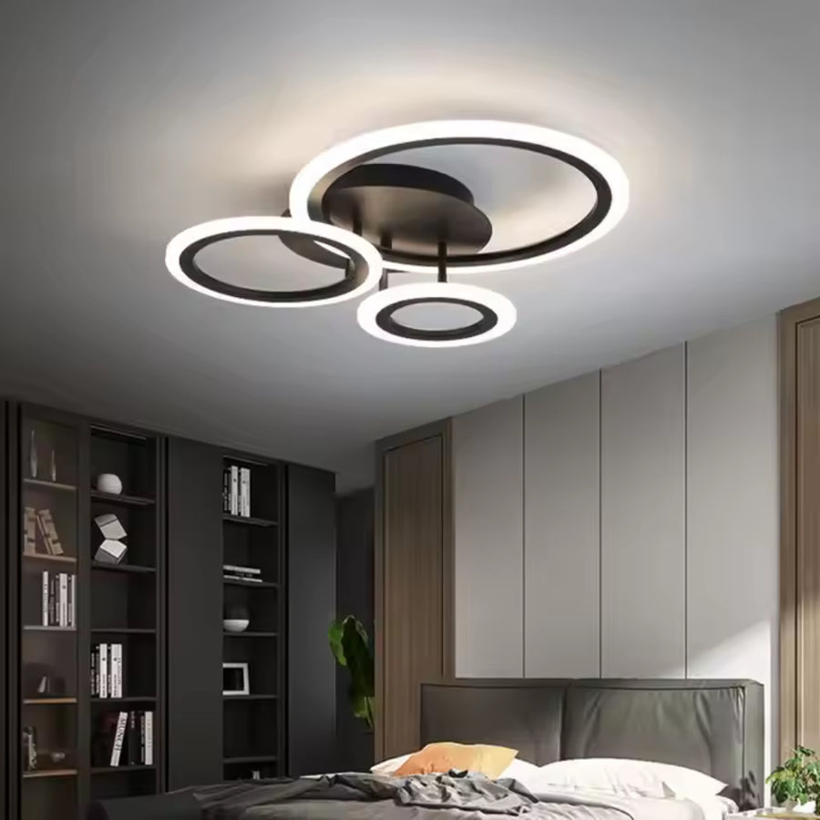 LED luster s betty diaľkovým ovládaním, 41 W, 3 kruhy, studené/horúce/neutrálne svetlo, nestabilné, čierne
