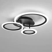 LED luster s betty diaľkovým ovládaním, 41 W, 3 kruhy, studené/horúce/neutrálne svetlo, nestabilné, čierne
