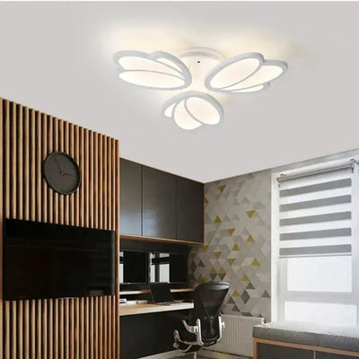 LED luster s diaľkovým ovládaním tulipánu, 47 W, 3 okvetné lístky, studené/horúce/neutrálne svetlo, nestabilné, biele