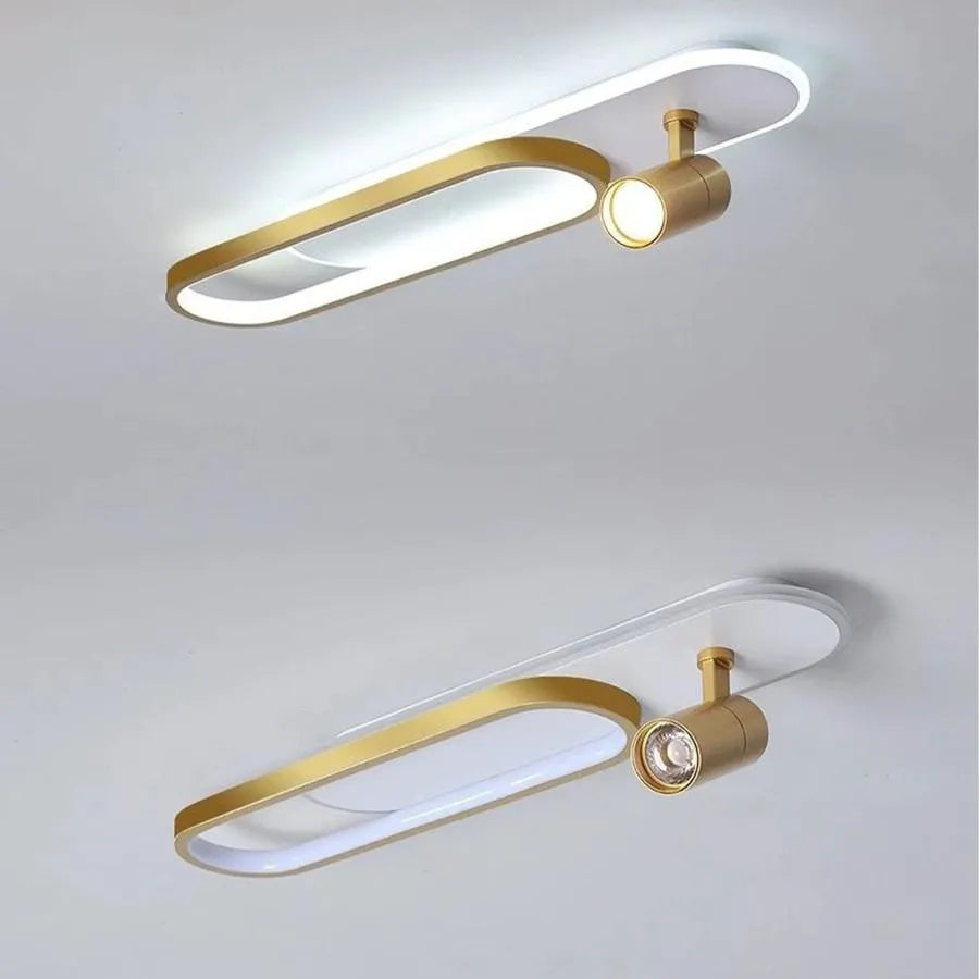 Lustra LED cu Proiector Reglabil FISSO Camilla, 49W, lumina Rece/Calda/Neutra, Auriu Lucios