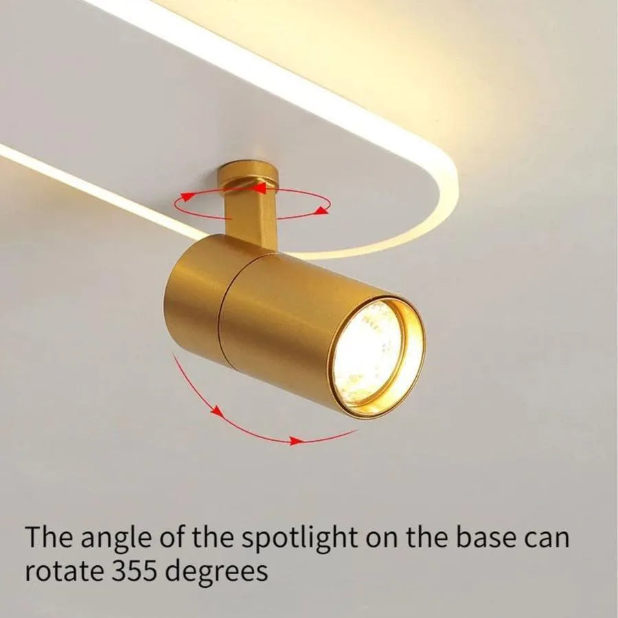 Lustra LED cu Proiector Reglabil FISSO Camilla, 49W, lumina Rece/Calda/Neutra, Auriu Lucios